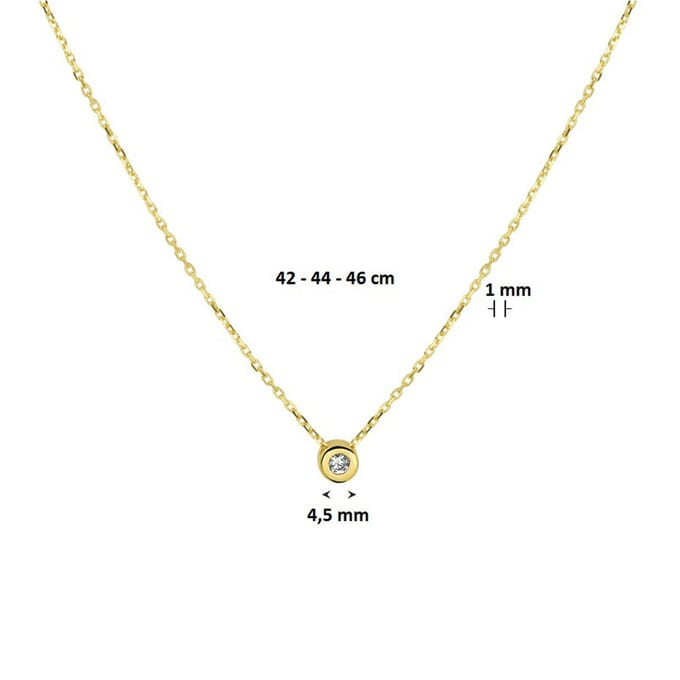 Collier Zirkonia 42 - 44 - 46 Cm