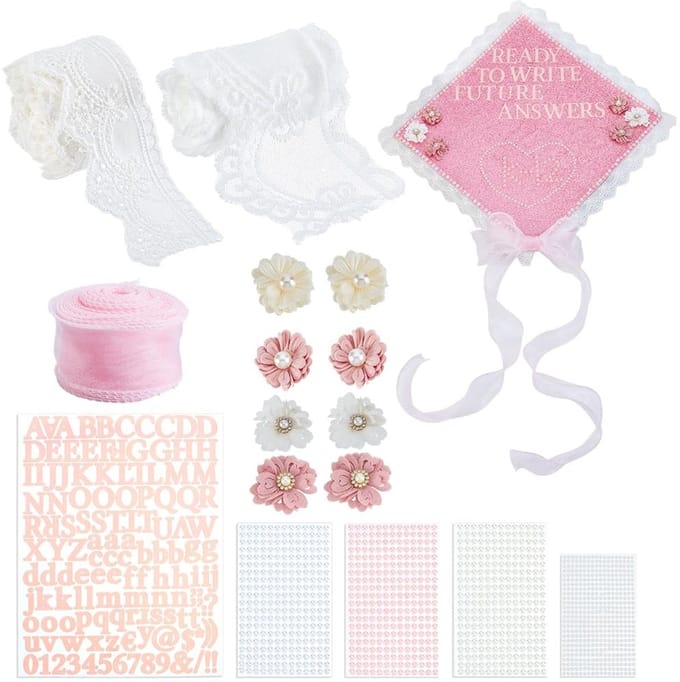 Dailygoods- Afstudeerhoed Decoratieset - Diy Hoed - Parel Stickers