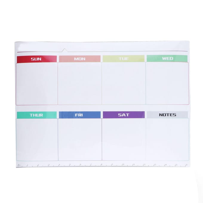 Wekelijkse Kalender Zelfklevende Herbruikbare Wekelijkse Droog Uitwisbare Bord Plakker met Wisser voor Thuis Muur Koelkast white