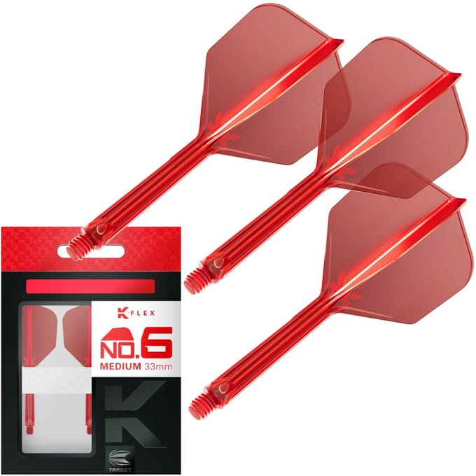 Target K-Flex Red NO6 - Dart Flights - Medium