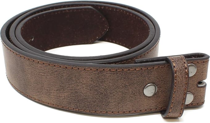 Leerriem met vintage distressed textuur - 3,8 cm breed met drukknopen