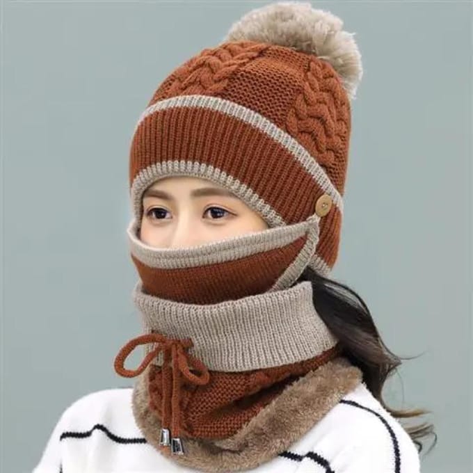 Wollen Muts Dames Winter Schattig Alles-passend Verdikking Warm Fietsen Gebreide Muts Plus Fluweel Warme Muts Dames S