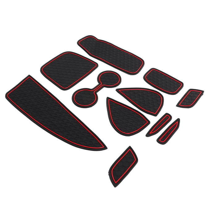 11 stuks middenconsolematten van PVC, antislip, vervangingsset voor Yaris 2020?2021 black