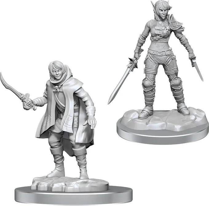 D&D Nolzur's Marvelous Miniatures Elf Rogue & Half-elf Protégé