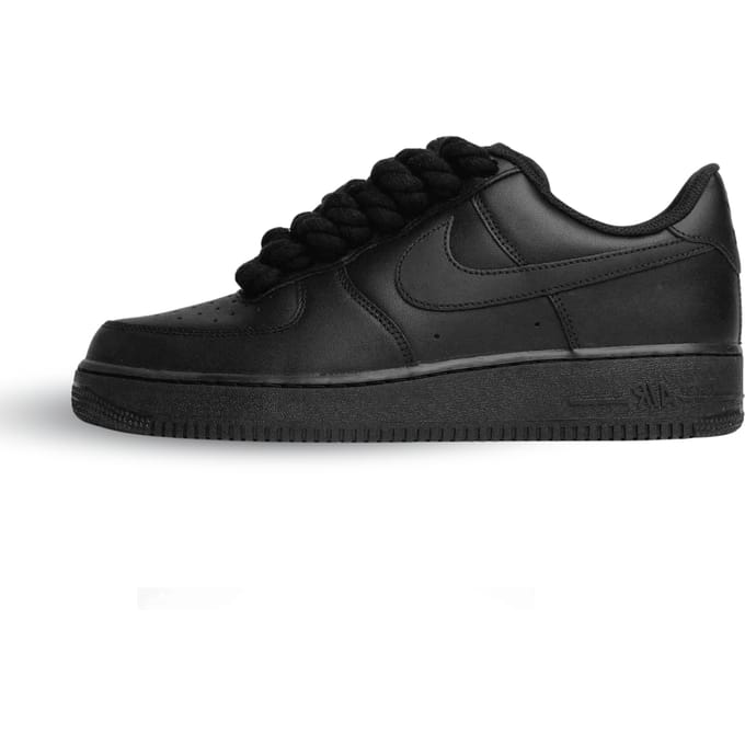 Nike Air Force 1 Low Rope Laces Black Custom