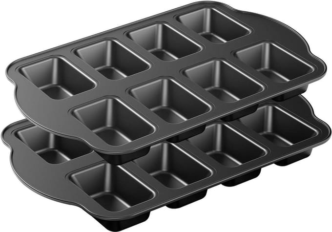 2x Mini Bakvorm Brood/Cake - Koolstofstaal Non-Stick - 8 Caviteiten