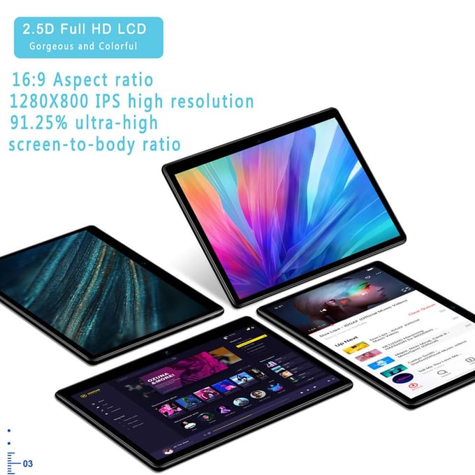 BDF P30 10,1 pouces 8 Go RAM+256 Go ROM Android 13 Pad Réseau 3G 4G Lte Tablette PC Appel Tablettes Android EU Plug bleu