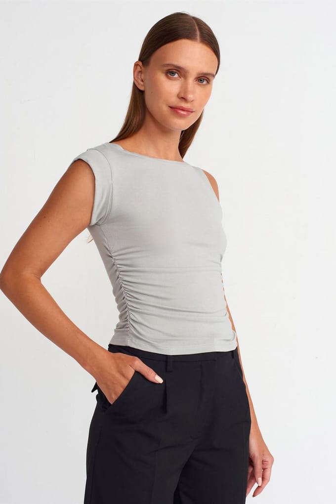 Mouwloze Boot-Hals Slim-fit Blouse
