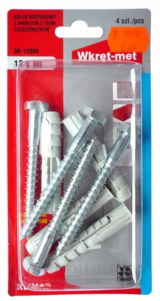 Zeskantige expansiebouten 12x80 4 stuks