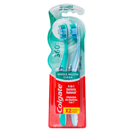 Colgate 360° Whole Mouth Clean Zachte Tandenborstel - 2 stuks