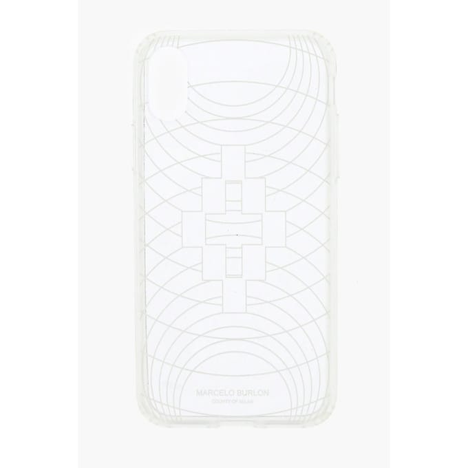 reliëf bedrukt transparant TECHNOFOLK XS iPhone-hoesje in wit