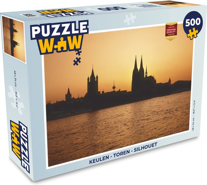 Puzzel Keulen - Toren - Silhouet - Legpuzzel - Puzzel 500 stukjes