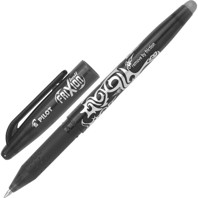 Pilot Frixion – Rollerball Pen – Zwart 0.7mm – uitgumbaar – 1 stuk