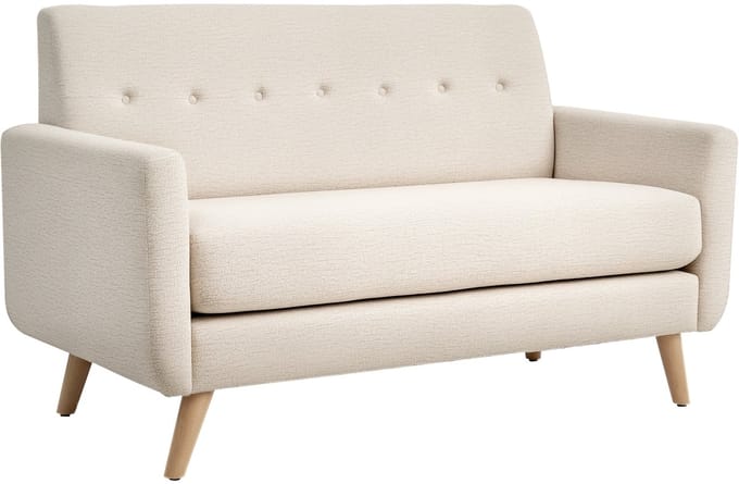 HOMCOM 2-zitsbank - polyester/multiplex - 134x71x82 cm - beige