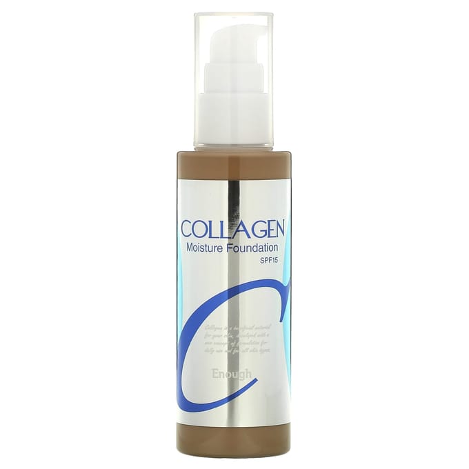 Genoeg, collageen, hydraterende foundation, SPF 15, #23, 3,38 fl oz (100 ml) white