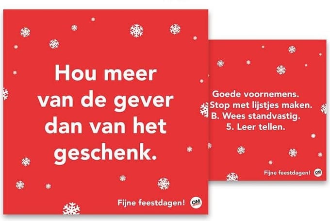 Kaarten - Kerst - Omdenken - Versie 4 - 10st.