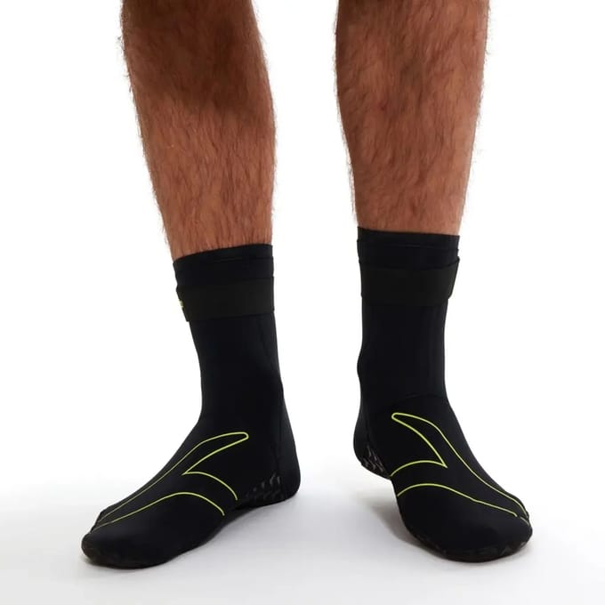 Speedo neopreen zwem sokken - open water - zwart/geel - medium.