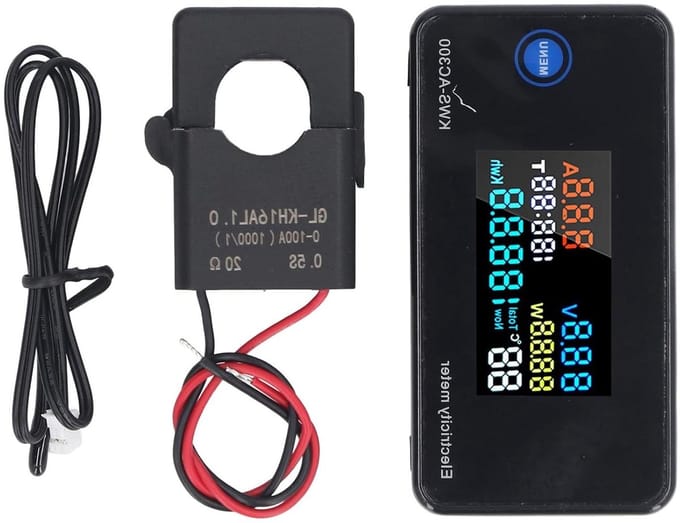 Digitale Energiemeter - Stroommeter - Energie Verbruik Meten - 7-in-1 Functies - 100A - Zwart