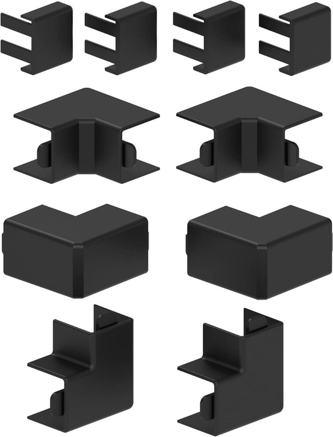 Accessoireset kabelgoot - montageaccessoires - 10 stuks - zwart