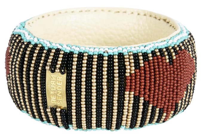 Return to Sender Armband Dames - bordeauxrood - Ø7 cm - glazen kralen
