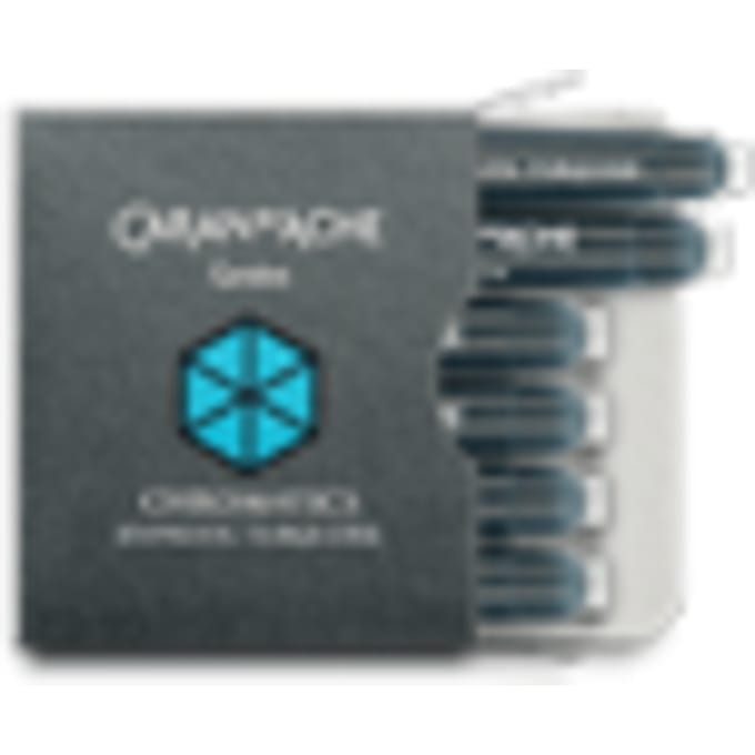 Caran d'ache vulpenvulling chromatics per 6 stuks, hypnotic turquoise