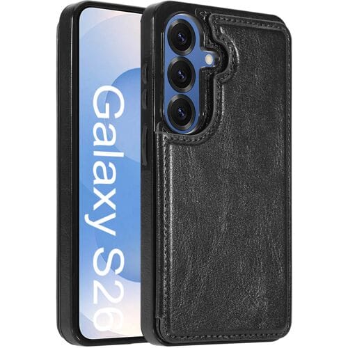 ShieldCase Wallet Case Hoesje - Geschikt voor Samsung Galaxy S26 Plus - Portemonnee Hoesje - Pasjeshouder - Zwart