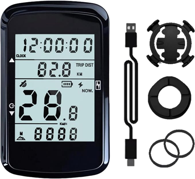 Fietssnelheidsmeter, oplaadbare, waterdichte fietscomputer voor het bijhouden van snelheid en afgelegde afstand.