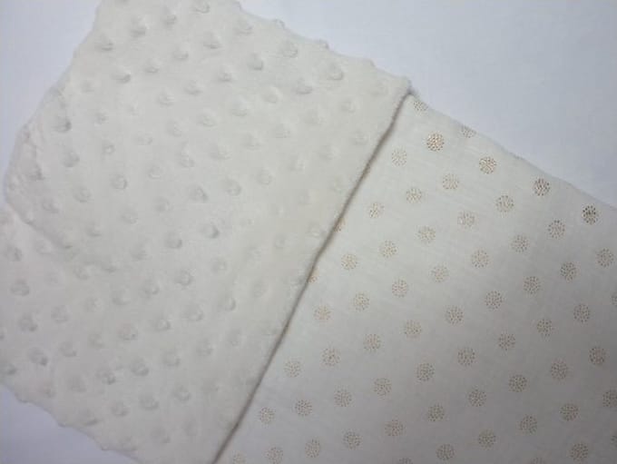Oogappel Gold Dots Deken Kinderwagen Wieg 60x80 cm-Offwhite-Goud