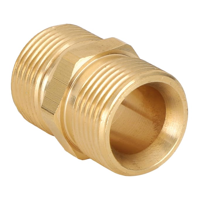 Hogedrukspuitadapter messing M22 metrische buitendraad 14 mm slangaansluiting koppeling