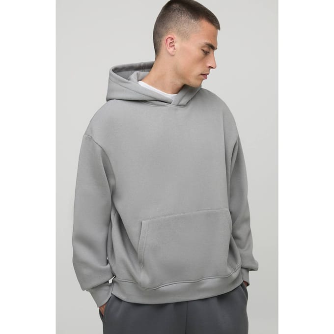Essential Oversized Boxy Hoodie | Grey | Size Small