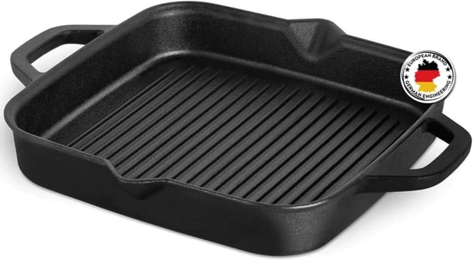 Grillpan Inductie - Keramische Pan - Vleespan BBQ - Zwart