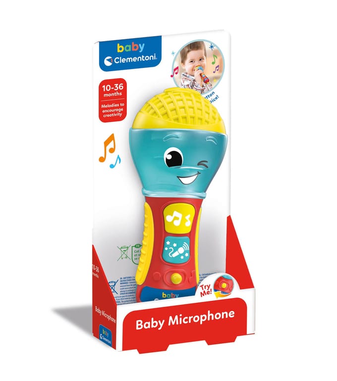 Clementoni - Babyspeelgoed - Microfoon met lichtjes en geluid - vanaf 3 maanden