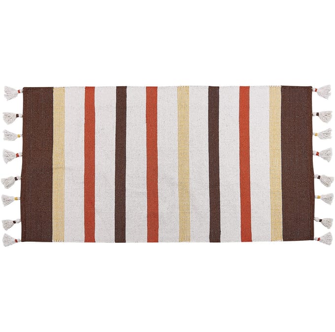 HISARLI - Vloerkleed - Lichtbeige - 80 x 150 cm - Katoen