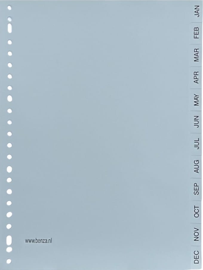 Benza - Tabbladen Maanden 12 Tabs A4 (23 rings)