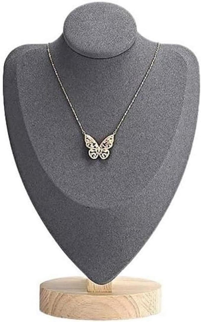 Sieraden Displaystandaard - Kettinghouder - Sieraden Presenteren - Houten Basis - Klein - Grijs