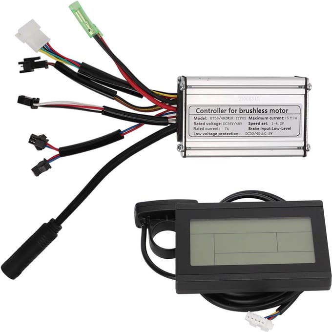 36V 48V 250W Elektrische Motor Controller Kit KT 15A Motor Controller met LCD3 Display Paneel 130X Gashendel 8C Sensor black