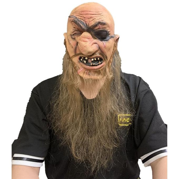 Eenogige bebaarde grote broer latex masker One size bruin