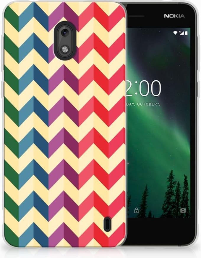 Nokia 2 TPU bumper Zigzag Multi Color