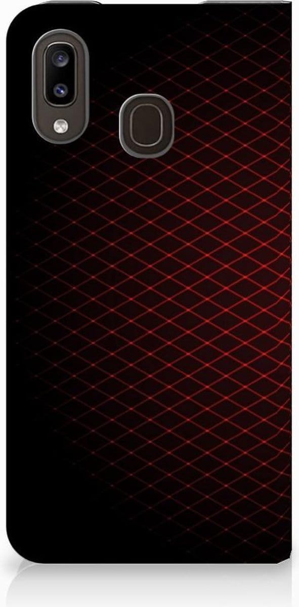 Samsung Galaxy A30 Hoesje met Magneet Geruit Rood