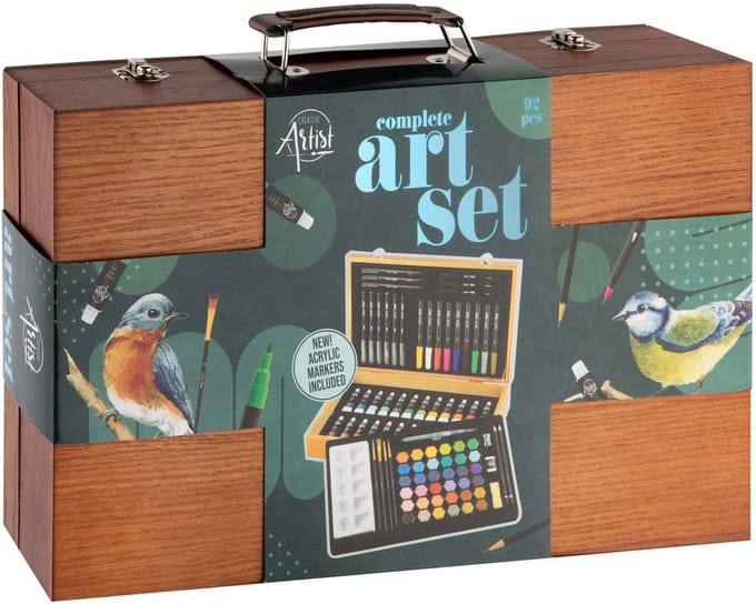 Creative Craft Group Luxury Wooden Drawing Case - 92-piece