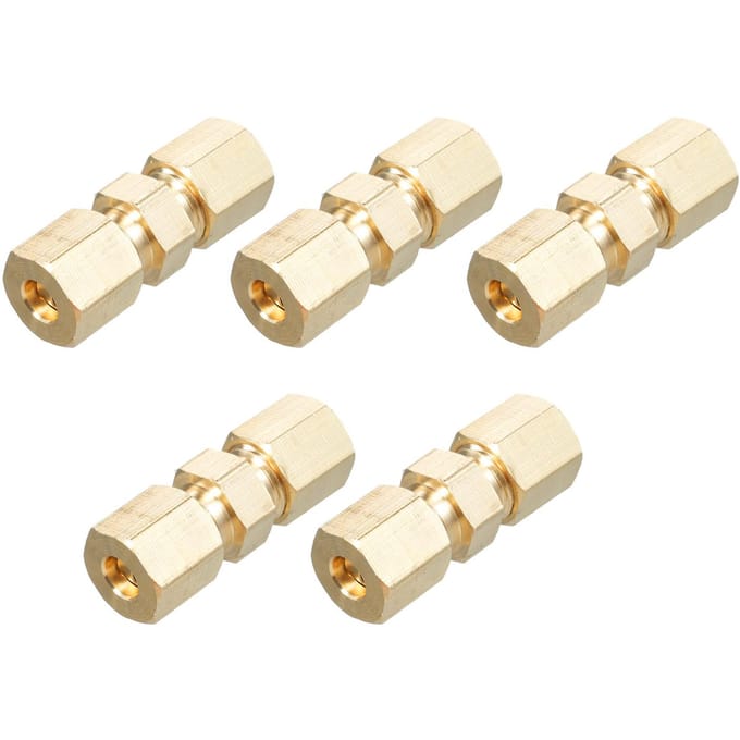 316inch Compressiekoppeling Koperen Compressiebuiskoppeling Remleiding Adapter Koppelingen geen Lekkage 5pack goud