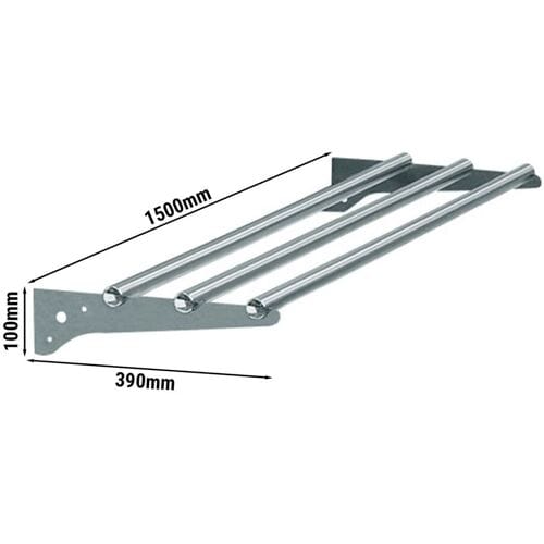 GGM Gastro Tablettrutsche KOPENHAGEN - 1500mm Zilver