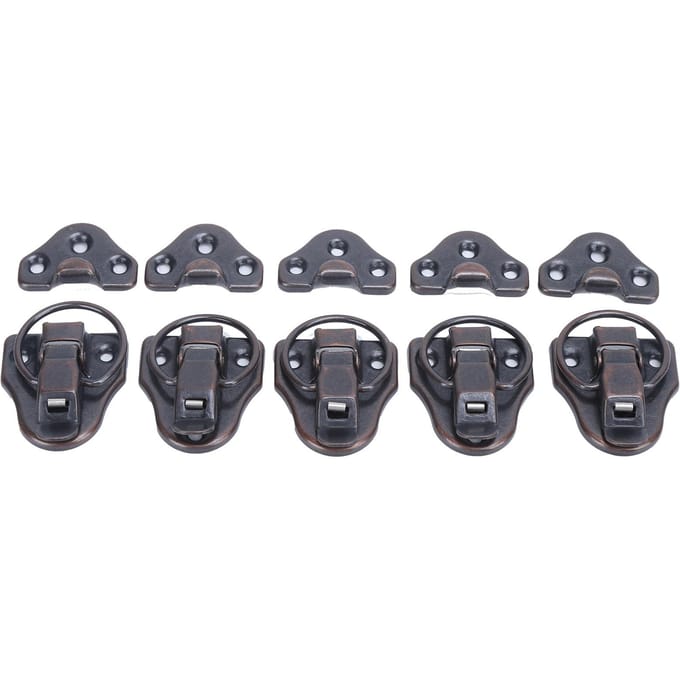 5 Sets Sluiting Hasp Antiek Legering Gereedschapskist Hardware Slot voor Kleine Objectdozen Poppenhuizen