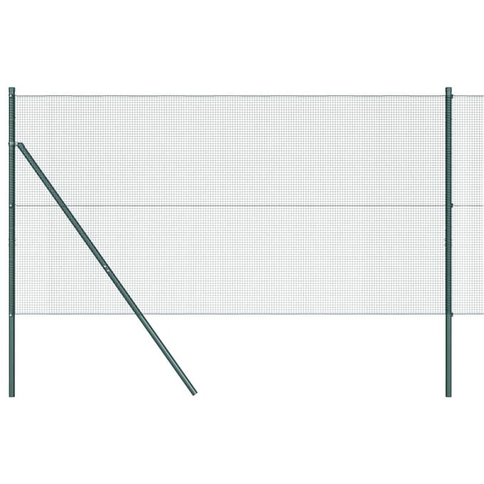 vidaXL - gelast - draadhek - met - grondbevestiging - 25 - x - 1,2 - m - Groen - Mesh