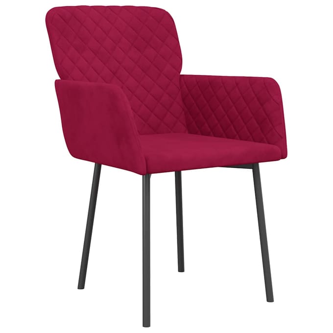 vidaXL - Eetkamerstoelen - 2 - st - fluweel - wijnrood