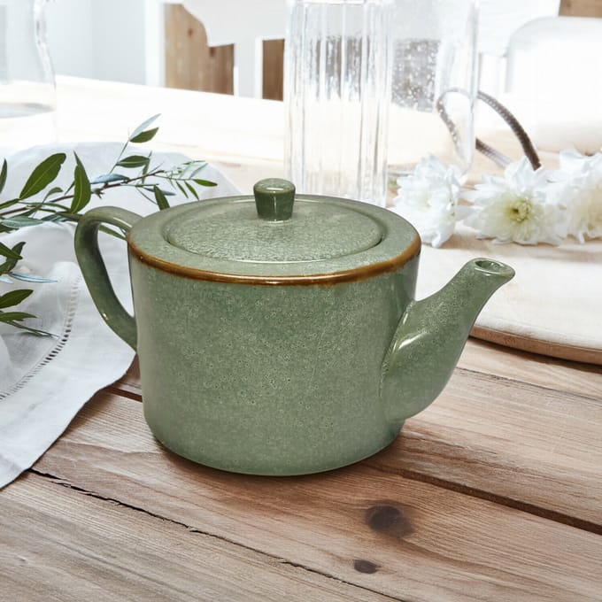 LOBERON Theepot Biarré turquoise/bruin