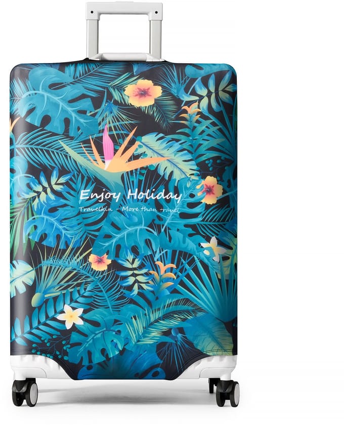 YONO Kofferhoes Elastisch - Wasbare Koffer Beschermhoes - M - Tropical Blue