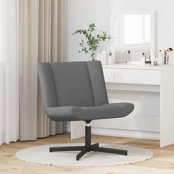vidaXL - Draaistoel - Donkergrijs - 63 - x - 75 - x - 76 - cm - Stof