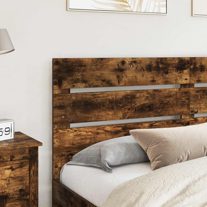 vidaXL - Hoofdbord - Rook - Eiken - Bewerkt - hout