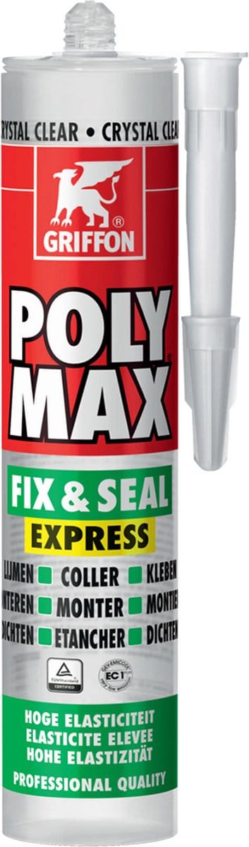 Griffon 6150452 Poly Max Fix & Seal Express Montagelijm-/afdichtingskit - Transparant - Koker - 300gr